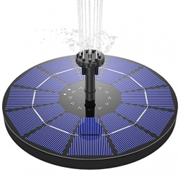 AISITIN Solar Springbrunnen 3.5W Solar Teichpumpe mit 180mm Durchmesser Solar Panel Eingebaute 1500mAh Batterie Wasserpumpe Solar Schwimmender Fontäne Pumpe mit 6 Fontänenstile für Garten, Vogel-Bad - 1