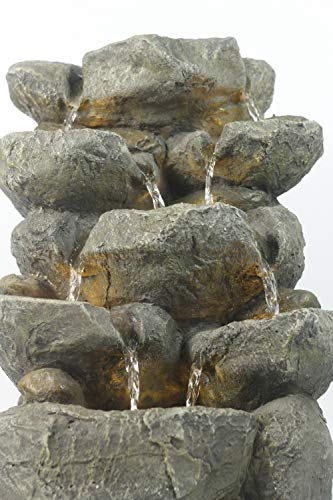 Arnusa Springbrunnen Victoria mit LED Beleuchtung Zimmerbrunnen IN und Outdoor Gartenbrunnen Wasserspiel - 5