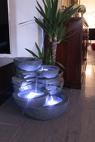 Arnusa Zimmerbrunnen mit LED Beleuchtung Innen und Außen Springbrunnen Gartenbrunnen - 9