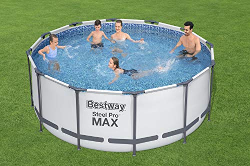 Bestway® Steel Pro MAX™ Aufstellpool Komplett-Set mit Filterpumpe Ø 366 x 122 cm, grau, rund - 2