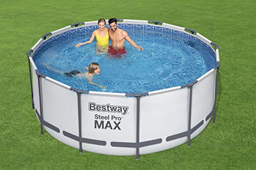 Bestway® Steel Pro MAX™ Aufstellpool Komplett-Set mit Filterpumpe Ø 366 x 122 cm, grau, rund - 10
