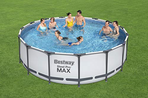 Bestway® Steel Pro MAX™ Aufstellpool Komplett-Set mit Filterpumpe Ø 457 x 122 cm, grau, rund - 2