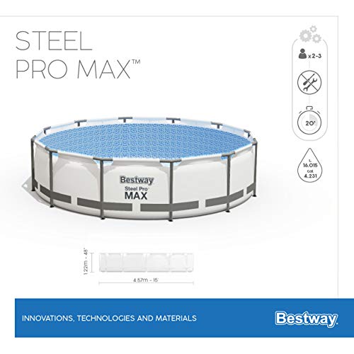 Bestway® Steel Pro MAX™ Aufstellpool Komplett-Set mit Filterpumpe Ø 457 x 122 cm, grau, rund - 15