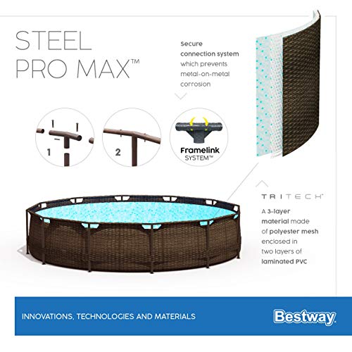 Bestway Steel Pro Max Framepool-Set, rund, mit Filterpumpe & Sicherheitsleiter 366 x 100 cm - 12