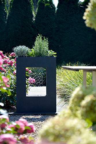 dobar Großer Design Garten-Brunnen mit Pumpe und LED´s, Polyresin, grau-schwarz, 54.5 x 19 x 76 cm, 96110e - 8