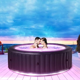 Miweba MSpa aufblasbarer Whirlpool Aurora U-AU06 Outdoor für 6 Personen - inkl. LED RGB - inkl. Ozon & UV-C-Reinigung - TÜV GS geprüft - Pool aufblasbar - 1