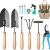 MOSFiATA Gartenwerkzeug Set 12-teiliges Handwerkzeugset aus Kohlenstoffstahl, ausgestattet mit Spaten, Schere, Sprühgerät, Rechen, Astschere, dem besten Gartengeschenk des Unkrautgärtners - 1