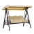 Outsunny 3-Sitzer Hollywoodschaukel Gartenschaukel mit Sonnendach + Kissen Metall + Polyester Beige + Braun 124,5 x 206 x 180 cm - 1