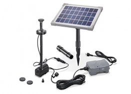 Solar Teichpumpe 5 Watt Solarmodul 160 l/h Förderleistung mit Akku und LED Beleuchtung 50 cm Förderhöhe esotec pro Komplettset Gartenteich, 101920 - 1