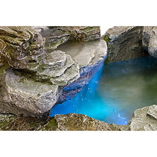 STILISTA Mystischer Gartenbrunnen Olymp Brunnen in Steinoptik 100x80x60cm groß Springbrunnen inkl. Pumpe und LED- Beleuchtung rot blau gelb grün - 6