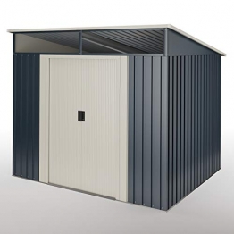 wasabi Stark Gartenhaus aus Metall, Grau Pequeña: 4,6 m2 grau - 1
