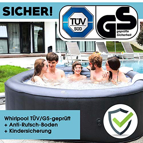 Whirlpool aufblasbar MSpa Tekapo für 4 Personen 158x158cm In-Outdoor Pool 108 Massagedüsen Timer Heizung Aufblasfunktion per Knopfdruck Bubble Spa Wellness Massage - 5