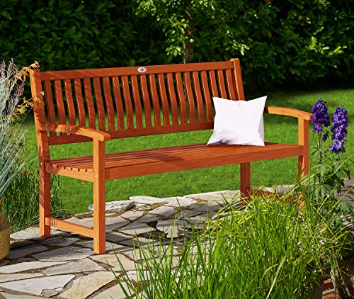 Casaria Holzbank Maxima 3-Sitzer 152 cm FSC®-zertifiziertes Eukalyptusholz In- Outdoor Sitzbank Holz Gartenbank wetterfest - 3