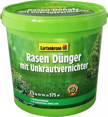 Gartenkrone 7,5 Kg Rasendünger mit Unkrautvernichter - 1