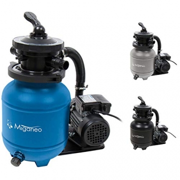 Miganeo Sandfilteranlage Dynamic 6500 Pumpleistung 4,5m³ blau, grau, schwarz, für Pool Schwimmbecken (Blau) - 1