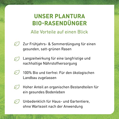 Plantura Bio-Rasendünger, 3 Monate Langzeitwirkung, staubarmes Granulat, 250 m², 10,5 kg - 6