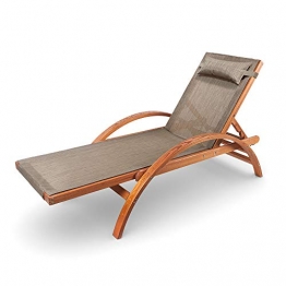 Ampel 24 Liegestuhl Karibik, verstellbare Rückenlehne, Sonnenliege mit Armlehnen, Gartenmöbel aus vorbehandeltem Holz, wetterfeste Gartenliege - 1