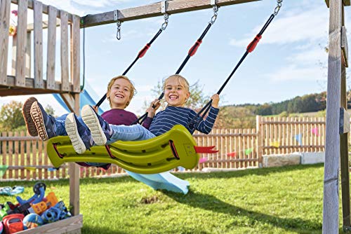 BIG Snake-Swing - Kunststoff Doppel-Schaukel, beidseitig belastbar bis 50kg, montierte Schaukel, höhenverstellbare Seile, für Kinder ab 5 Jahren - 5