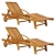 Deuba Sonnenliege Tami Sun 2er Set Akazien Holz verstellbar ausziehbarer Tisch klappbar Gartenliege Holzliege Liege - 1