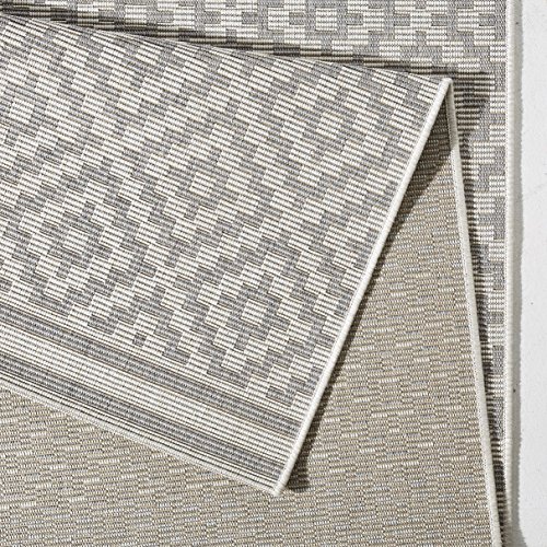 Indoor and Outdoor Design Patio Rug 160 x 230 cm Grey Cream Diamond OD-4 - 3