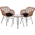STILISTA® 3-teiliges Poly-Rattan Bistroset 2 Lounge Sessel Beistell-Tisch Wetterfest Indoor Outdoor geeignet - 1