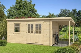 Carlsson Gartenhaus York mit Schleppdach aus Holz Gartenhaus mit 28 mm Wandstärke Gartenhütte Geräteschuppen Flachdach - 1