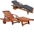 Casaria Sonnenliege Tami Sun Akazien Holz verstellbar ausziehbarer inklusive Auflage Tisch klappbar Gartenliege Holzliege Anthrazit - 1