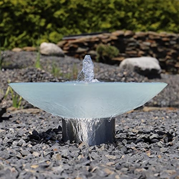 CLGarden Springbrunnen Glas Wasserschale SBGWS1 Garten Brunnen Schale mit LED Beleuchtung - 1