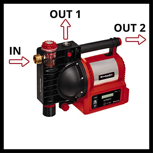 Einhell Hauswasserautomat GE-AW 1246 N FS (1.200 W, Wasserfüllanzeige, 4600 L/h, 5 bar Förderdruck, Schmutz-/Sauganzeige, Trockenlaufsicherung, Brühschutz, Vorfilter mit Rückschlagventil, Flow-Sensor) - 3