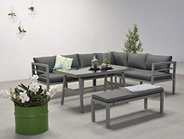 Garden Impressions Hohe Dining Aluminium Lounge Blakes Anthrazit Rechts, inklusive XL Bank und wasserabweisender Kissen - 1