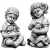 gartendekoparadies.de Massive Steinfigur Junge und Mädchen mit Tiere Kinderfigur aus Steinguss frostfest - 1