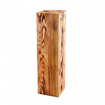 Holzständer, Holzblock Massiv, Baumstamm Deko - Bodenwindlicht Säule perfekt als Innendekoration/Blumensäule Holz/Dekosäule Holz (geölte Lärche, 75x20x20) - 1