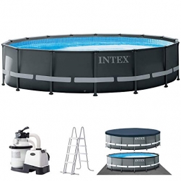 Intex Frame Pool Set Ultra Rondo XTR Ø 549 x 132 cm, Pool, Sandfilteranlage, Abdeckplane, Bodenschutzplane, Sicherheitsleiter, GS, 26330GN - 1