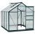 Outsunny Gewächshaus Aluminium Treibhaus mit Dachfenster Tür 190 x 252 x 201 cm Pflanzenhaus mit Fundament begehbares Tomatenhaus Witterungsbeständig Polycarbonat Grün+Transparent - 1