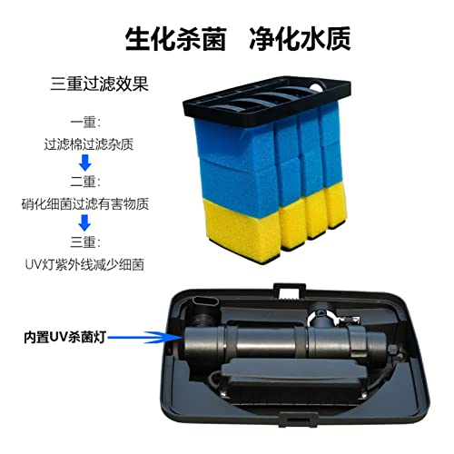 SHANG-JUN Teichpumpe Fischteichfilter Barrel Box Outdoor Koi Teichfilter Externe Ausrüstung Pool Wasserzirkulation Reinigungssystem Für einen sauberen Teich (Color : Black, Size : B) - 3
