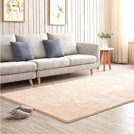 Ultra Soft Teppiche Einfache moderne Teppiche Sofa Couchtisch Bett der Maschine Waschen Haushalts Teppich für Wohnzimmer Schlafzimmer Bodenteppich,Beige,80x160cm - 1