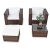 XINRO® erweiterbares 10tlg. Balkon Gartenmöbel Set Polyrattan - braun-Mix - Garnitur Gartenmöbel Sitzgruppe Loungemöbel Set - inkl. Lounge Sessel + Hocker + Tisch + Kissen - 1