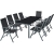 TecTake Aluminium Sitzgarnitur 8+1 Sitzgruppe Gartenmöbel Tisch & Stuhl-Set - Diverse Farben - (Dunkelgrau | Nr. 402164) - 1
