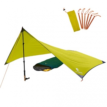 ALPIN LOACKER Wingtarp 500 - das ultraleichte Tarp wasserdicht, als Sonnensegel, Regenschutz oder Zeltplane für Camping und Outdoor, nur 480g - 1