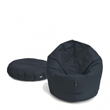 BuBiBag Riesensitzsack, Sitzsack für Erwachsene - Outdoor Sitzsäcke Indoor Beanbag - Sitzkissen für Kinder und Erwachsene (155 cm, Anthrazit) - 1