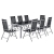 Juskys Aluminium Gartengarnitur Milano 8+1 — 8 Hochlehner Stühle verstellbar & klappbar mit Tisch — Gartenmöbel Set 9-teilig wetterfest — Silber - 1