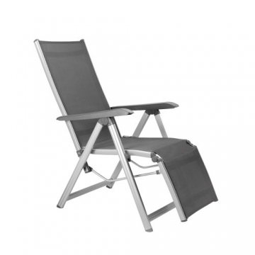 Kettler Basic Plus Advantage Relaxliege Aluminium - praktische Klappliege - Liegestuhl verstellbar & leicht zusammenklappbar - wetterfeste Gartenmöbel - silber/anthrazit - 1