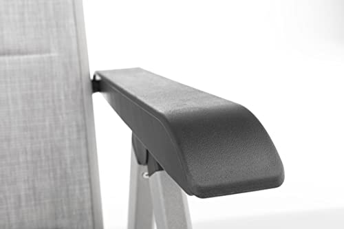 Kettler Basic Plus Klappsessel gepolstert verstellbar - einfach zusammenklappbar - praktischer Klappstuhl - Aluminium & robuster Kunststoff - wetterfeste Gartenmöbel – Silber/Hellgrau - 5