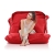 Original SMOOTHY® Supreme Indoor & Outdoor Sitzsack XXL 450L Riesensitzsack Sitzkissen Sessel für Kinder & Erwachsene (185 x 145 cm, Zinnober-Rot) - 1