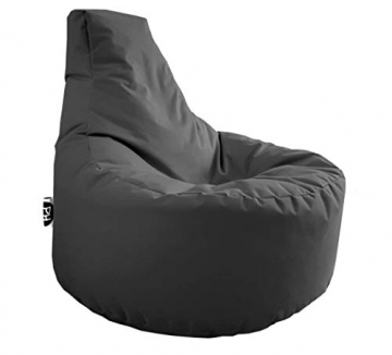Patchhome Gamer Kissen Lounge Kissen Sitzsack Sessel Sitzkissen In & Outdoor geeignet fertig befüllt | Anthrazit - Ø 75cm x Höhe 80cm - in 2 Größen und 25 Farben - 1