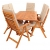 Rattanland | Gartenmöbel Set aus Eukalyptusholz “Bradford” 160 mit 6 Calgary Chairs (FSC-zertifiziertes Holz) (beige Kissen) - 1