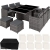 tectake Aluminium Poly Rattan Sitzgruppe 6+1+4, klappbar, für bis zu 10 Personen, inkl. Schutzhülle und Edelstahlschrauben (Grau) - 1