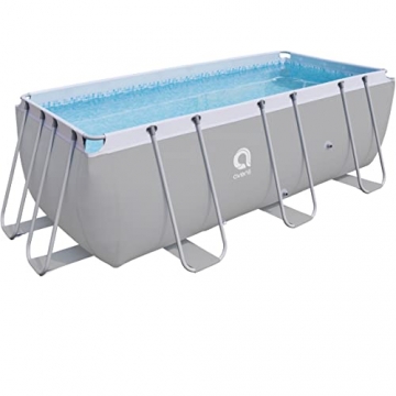 Avenli Pool 400 x 207 x 122 cm Frame Plus Stahlrahmen Aufstellpool ohne Pumpe grau rechteckiger Framepool Swimming Pool Schwimmbecken Ersatzpool - 1