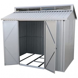 Duramax Aluminium 8 x 6 Garden Storage Shed | All-Weather Durable & Waterproof Outdoor Shed | Store Bikes, Tools, BBQ & more | Includes Skylight, Foundation, Window on Side & Lockable Double Doors - 1