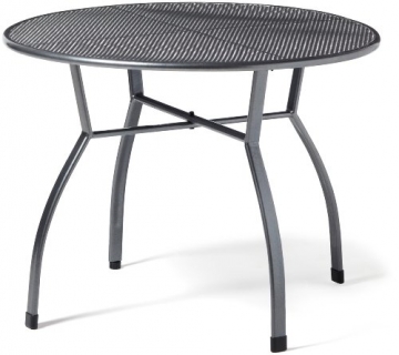 greemotion Gartentisch Toulouse rund, Ø ca.100 cm, pflegeleichter Tisch aus kunststoffummanteltem Stahl, Esstisch mit Niveauregulierung, eisengrau, 100 x 100 x 72 cm, 100 cm l x 100 cm b x 72 cm h - 1